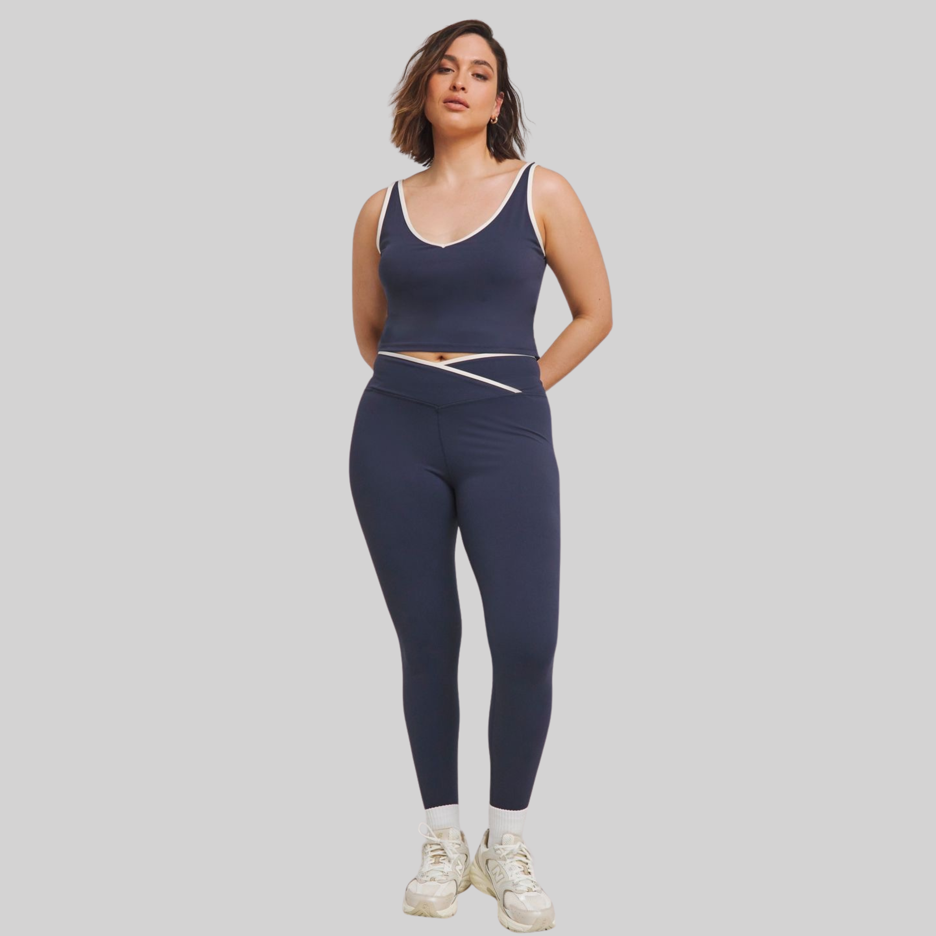 Super Sculpt Seamless Top | Navy with Stripes