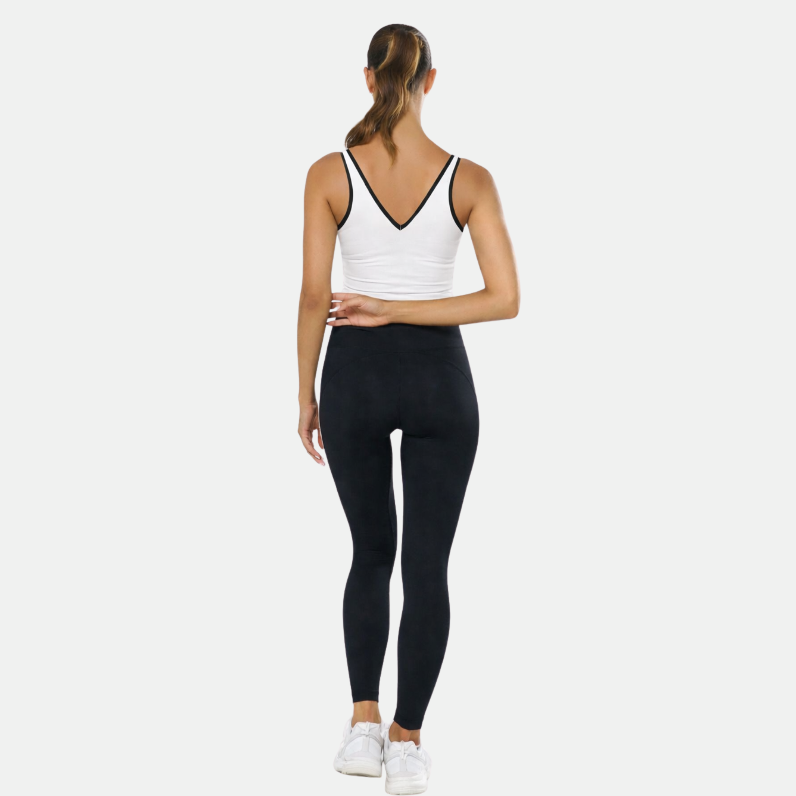 Super Sculpt Seamless Top | White with Stripes