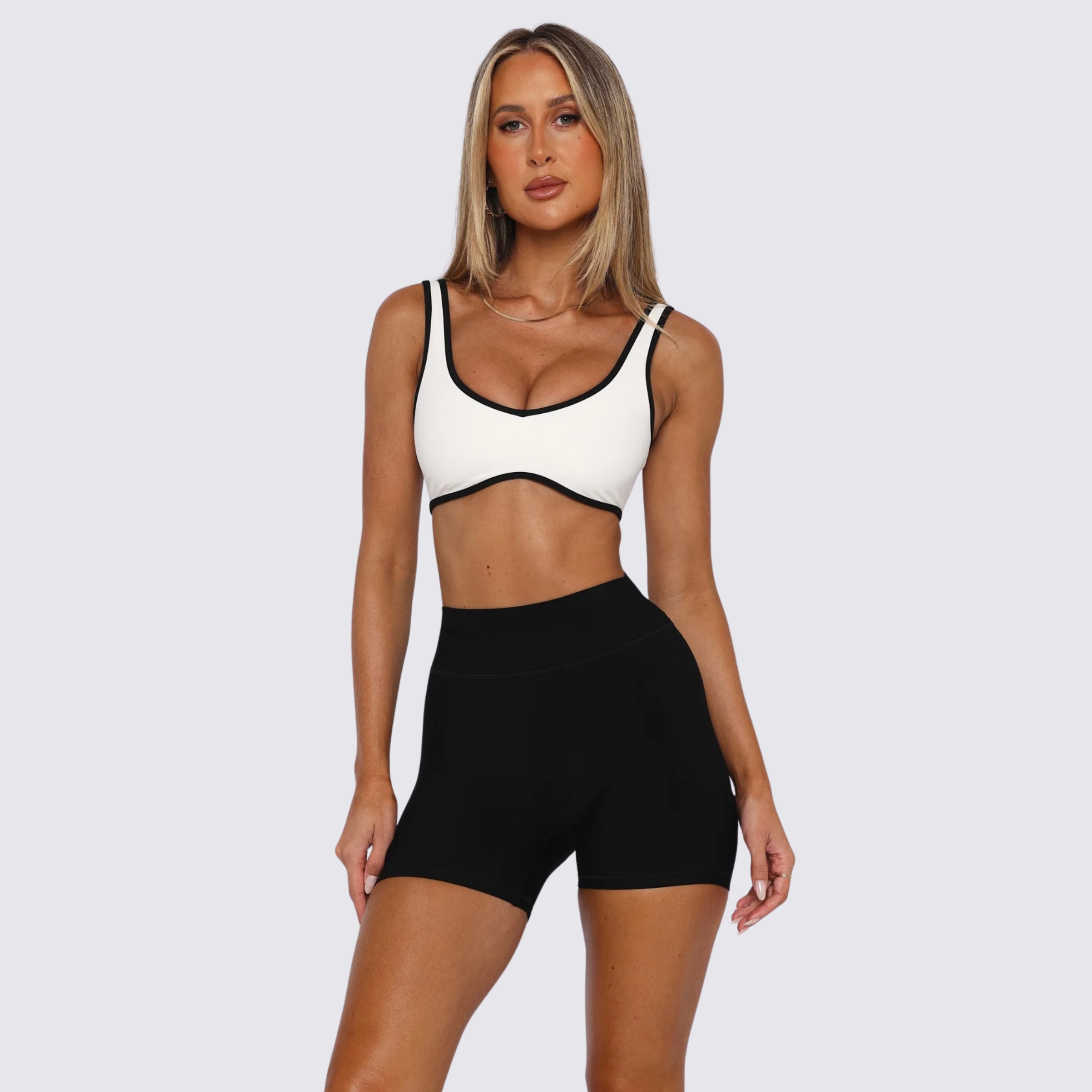 Flex Support Bra | White with Stripes